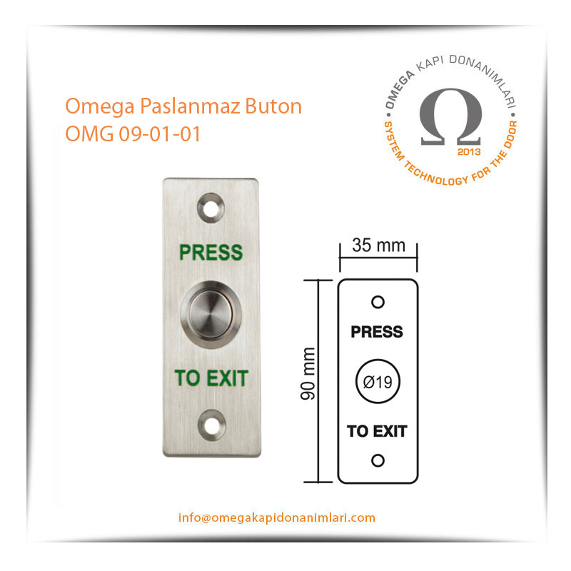 Omega Paslanmaz Buton OMG 09-01-01