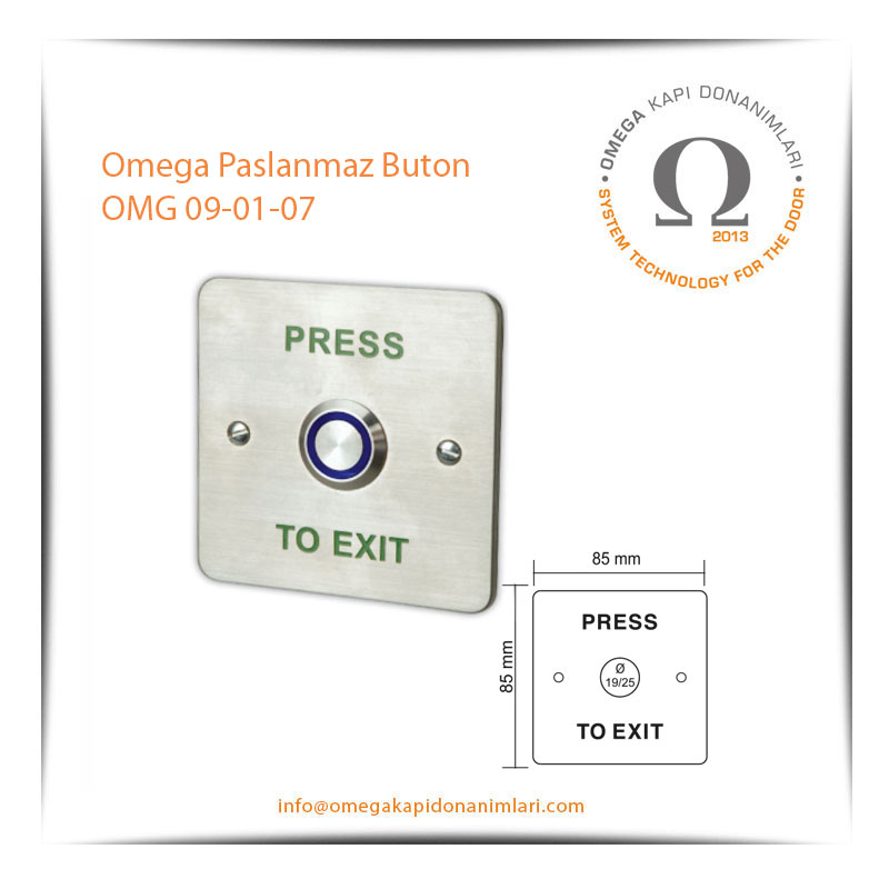 Omega Paslanmaz Buton OMG 09-01-07
