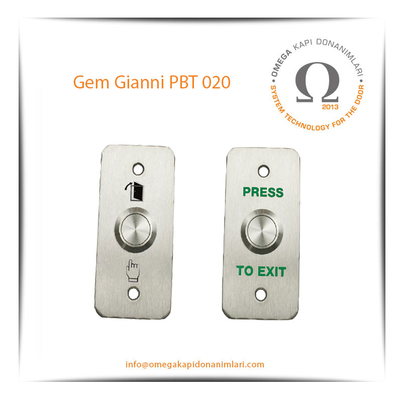 Gem Gianni PBT 020 Paslanmaz Çıkış Butonu Gömme Tip