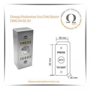 Omega Paslanmaz Sıva Üstü Buton OMG 09-02-04