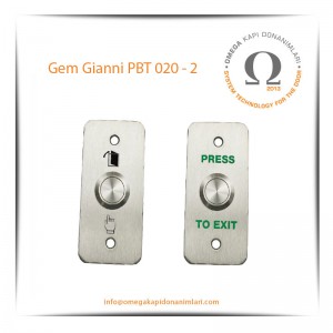 Gem Gianni PBT 020 2 Paslanmaz Çıkış Butonu Gömme Tip