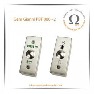 Gem Gianni PBT 080 2 Paslanmaz Çıkış Butonu Yüzey Tip