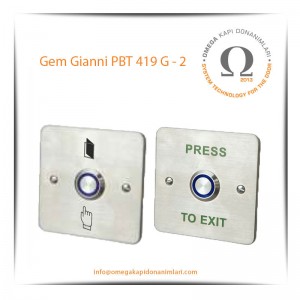 Gem Gianni PBT 419 G2 Paslanmaz Çıkış Butonu Gömme Tip