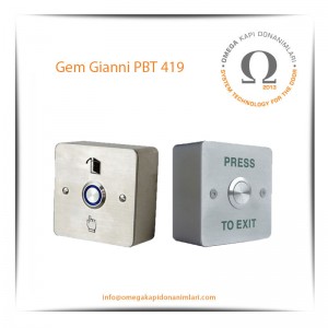 Gem Gianni PBT 419 Paslanmaz Çıkış Butonu Yüzey Tip